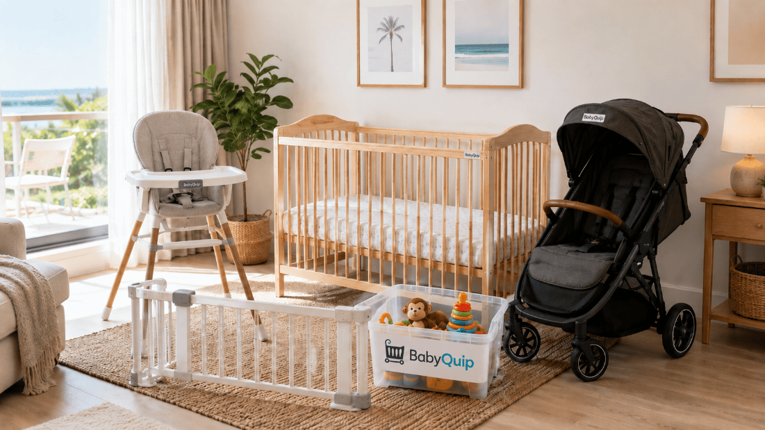 Rented baby travel gear